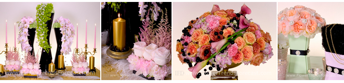 Flower Trends Forecast 2014 revival Flowers.  Calla, Cymbidium Orchids, White Tulip, Astilbe, Pink Peony, Green Carantion