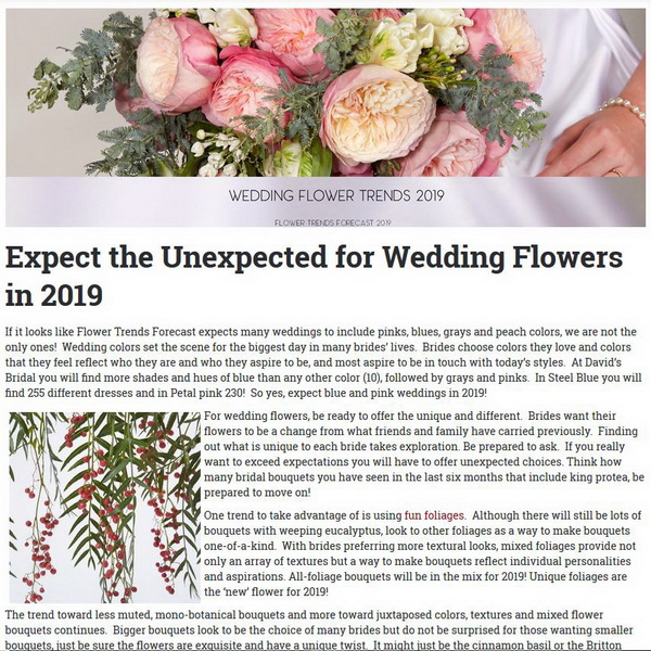 Flower Trends Forecast Flower Trends Forecast